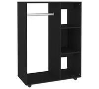 vidaXL Armario Ropero Guardarropa Percha Dormitorio Habitación Muebles Mobiliario Estantes Organizador de Madera Contrachapada Negro 80x40x110 cm