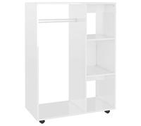 vidaXL Armario Ropero Guardarropa Percha Dormitorio Habitación Muebles Mobiliario Estantes Organizador de Contrachapada Blanco Brillante 80x40x110 cm