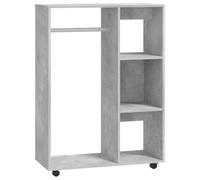 vidaXL Armario Ropero Guardarropa Percha Dormitorio Habitación Muebles Mobiliario Estantes Organizador de Contrachapada Gris Hormigón 80x40x110 cm