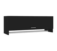 vidaXL Armario Ropero Guardarropa Percha Dormitorio Habitación Muebles Mobiliario Estantes Organizador de Madera Contrachapada Negro 100x32,5x35 cm