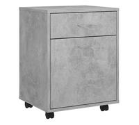 Vidaxl armario ruedas madera contrachapada gris hormigón 45x38x54 cm
