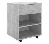 Vidaxl armario ruedas madera contrachapada gris hormigón 46x36x59 cm