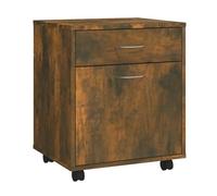 Vidaxl armario ruedas madera contrachapada roble ahumado 45x38x54 cm