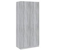 vidaXL Armario Ropero Guardarropa Closet Organizador de Ropa Aparador Dormitorio Muebles Madera Contrachapada Gris Sonoma 90x52x200 cm