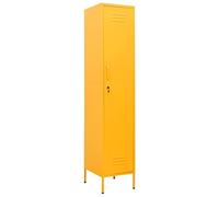 vidaXL Armario Taquilla Casillero Escuela Libros Archivos Almacenamiento Oficina Archivador Habitación de Acero Amarillo Mostaza 35x46x180 cm