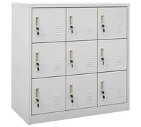 vidaXL Armario Taquilla Casillero Escuela Libros Archivos Almacenamiento Oficina Archivador Habitación de Acero Gris Claro 90x45x92,5 cm
