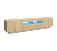 Armario TV con luces LED color roble Sonoma 180x35x40 cm
