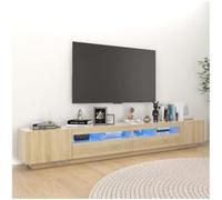 vidaXL Armario TV con Luces LED Soporte Mobiliario Aparador Estante Salón Sala de Estar Dormitorio Decoración Color Roble Sonoma 260x35x40 cm
