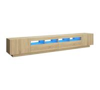 vidaXL Armario TV con luces LED Roble Sonoma 260x35x40 cm