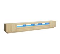 Armario Tv Con Luces Led Color Roble Sonoma 300x35x40 Cm Vidaxl