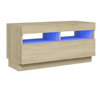VidaXL - Mueble de TV con luces LED roble sonoma 80x35x40 cm
