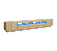 Armario TV con luces LED color roble Sonoma 260x35x40 cm