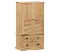 vidaXL Armario Vigo Madera Maciza de Pino 90x55x170 cm, Armario ropero, Armario de Dormitorio, Armario Independiente, Armario almacenaje