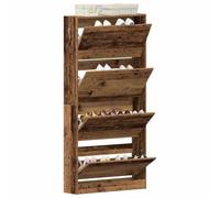 vidaXL Armario Zapatero 80 x 21 x 163,5 cm Madera de ingeniería | Gran espacio para tus zapatos, El look rústico desgastado le da un toque especial, Madera dura que aguanta el uso diario