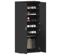 vidaXL Armario Zapatero 80 x 39 x 178 cm Madera de ingeniería Negro | Mucho espacio para tus zapatos, Hecho de madera resistente, Se ve elegante y queda bien en interiores actuales