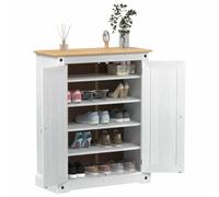 vidaXL Armario Zapatero 86x38.5x1080 cm Madera de Pino Macizo, Rústico, Rectangular, Duradero, Veta Natural, Amplio Almacenamiento, Multiusos, Elegante, Práctico, Mobiliario, Fácil de armar, Ideal