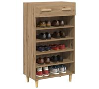 vidaXL Armario Zapatero con cajón Roble Artesanal 60 x 35 x 105 cm, Soluciones de Almacenamiento rústicas y rectangulares para tu hogar, con diseños únicos y Materiales de Calidad