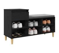 vidaXL Armario Zapatero con cajón Roble Negro 102 x 36 x 60 cm