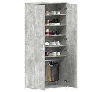 vidaXL Armario para Zapatos Gris Concreto 80X39X180 cm Madera Ingenierizada Almacenamiento Durable 2 Puertas 4 Estantes Diseño Moderno Muebles de Interior Organizador Armario Contemporáneo Texturizad