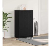 vidaXL Armario para Zapatos en Roble Negro con 2 Puertas Que se abren, Mide 59 x 35 x 103.5 cm. Es una solución de Almacenamiento de Madera de ingeniería Dormitorio o el Pasillo. Ti