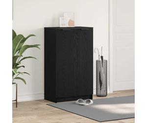 vidaXL Armario Zapatero con estante Negro 59 x 35 x 100 cm, Organizador de zapatos para sala, cabinet moderno rectangular, madera ingenierizada, de
