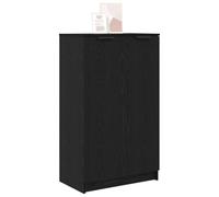vidaXL Armario para Zapatos en Roble Negro con 2 Puertas Que se abren, Mide 59 x 35 x 103.5 cm. Es una solución de Almacenamiento de Madera de ingeniería Dormitorio o el Pasillo. Ti