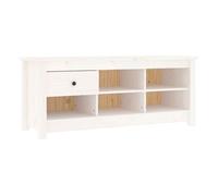 Vidaxl armario zapatero de madera maciza de pino blanco 110x38x45,5 cm