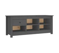 Vidaxl armario zapatero de madera maciza de pino gris 110x38x45,5 cm