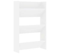 vidaXL Armario Zapatero de Pared Colgante Organizador de Zapatos Armario Pasillo Almacenaje Estantería Muebles Madera Contrachapada Blanco 60x18x90 cm
