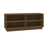 Vidaxl armario zapatero madera maciza de pino marrón miel 110x34x45 cm