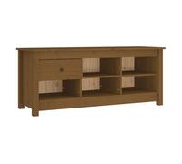 Vidaxl armario zapatero madera maciza pino marrón miel 110x38x45,5cm