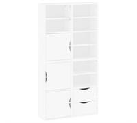 vidaXL Armarios auxiliares 4 uds ODDA Blanco 40x24x79 cm, Armario, Armario de almacenaje, aparador, aparador, Buffet