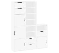 vidaXL Armarios auxiliares 5 uds ODDA Blanco 40x24x79 cm Madera Pino, Armario, Armario de almacenaje, aparador, aparador, Buffet