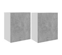 vidaXL 2X Armarios de Cocina Muebles Mobiliario Duradero Mesa Trabajo Almacenamiento Cuenco Plato Olla Alacena Contrachapada Gris Hormigón 50x31x60 cm