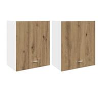 vidaXL Armarios colgantes Roble Artesanal Lyon 50x31x60 cm Madera de ingeniería (2 unidades)
