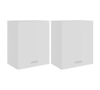 vidaXL 2X Armarios de Cocina Muebles Mobiliario Duradero Mesa de Trabajo Almacenamiento Cuencos Platos Ollas Alacena Contrachapada Blanco 50x31x60cm