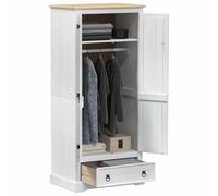 vidaXL Armarios con cajón 76x50x170 cm Madera de Pino Macizo, Habitación, Diseño Rectangular, Encanto Rústico, Construcción Duradera, Acabado de Veta de Madera, Soluciones de Almacenamiento Amplias