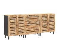 vidaXL Armarios de Almacenamiento 3 uds. 180 x 33 x 75 cm Natural