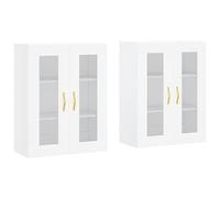 vidaXL Armarios de Pared 2 uds, Aparadores Colgantes de Almacenaje, Muebles Flotantes, Armarios Auxiliares, Madera de Ingeniería Blanco