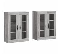 vidaXL Armarios de Pared 2 uds, Armarios Flotantes de Almacenaje, Aparadores Colgantes, Armarios Auxiliares, Madera de Ingeniería Gris Sonoma