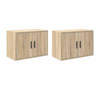 vidaXL Armarios de pared 2 uds para garaje madera de ingeniería