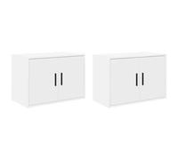 vidaXL Armarios de pared 2 uds para garaje madera de ingeniería blanco