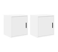 vidaXL Armarios de Pared 2 uds para Garaje Madera de ingeniería Blanco, Armario, Armario de Pared para Garaje, Armario de Herramientas montado en la Pared