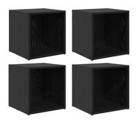 vidaXL Armarios de TV, 4 pcs, en Roble Negro, 37 x 35 x 37 cm. Hechos de Madera ingenierada, Ideales para Almacenamiento Moderno en la Sala de Estar. Mesa rústica Rectangular, Duradera, con un acabad