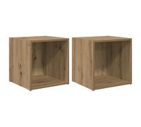 vidaXL Armarios de TV de Madera MDF en Color marrón, Juego de 4 Piezas, tamaño 37 x 35 x 37 cm, diseño Moderno y Duradero. Ofrecen Amplio Espacio de Almacenamiento, Ideales para la Sala de Estar. Se