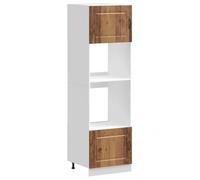 vidaXL Armarios para Horno 2 uds Lucca Madera Vieja Madera ingeniería
