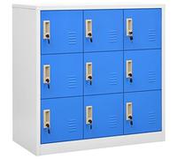 vidaXL 2X Armarios Taquilla Casillero Escuela Libros Archivos Almacenamiento Oficina Archivador Habitación Acero Gris Claro y Azul 90x45x92,5 cm