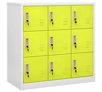 vidaXL 2X Armarios Taquilla Casillero Escuela Libros Archivos Almacenamiento Oficina Archivador Habitación de Acero Gris y Verde 90x45x92,5 cm