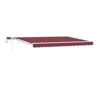 vidaXL Armazón de toldo Manual con Leds Borgoña y Blanco 5 x 3,5 m, Toldo de jardín y terraza, toldo Manual Moderno con Luces LED, protección Ajustable, diseño Resistente al Clima