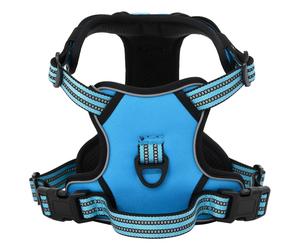 vidaXL Arnés para perros con bandas reflectantes ajustables azul L